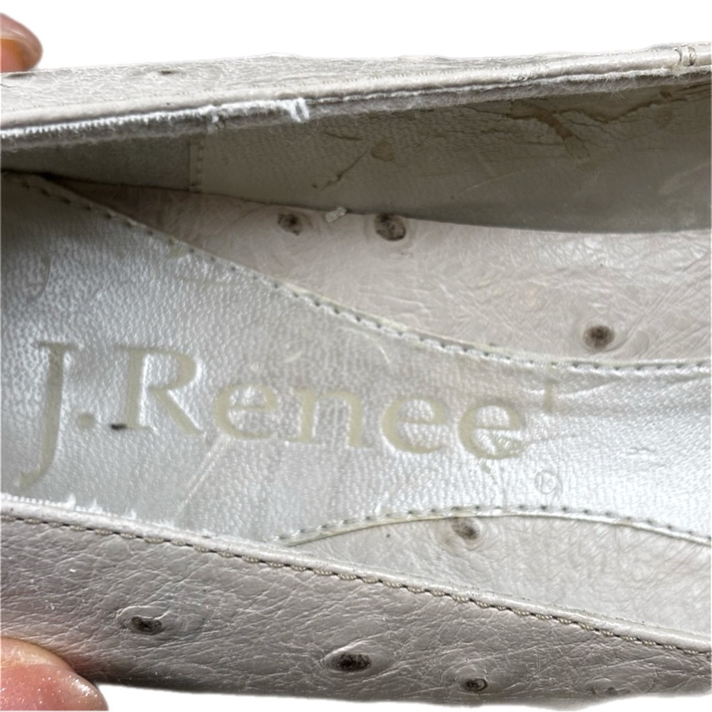 J.Renee Ostrich Embossed Leather Heels Size 6.5 - Picture 6 of 11
